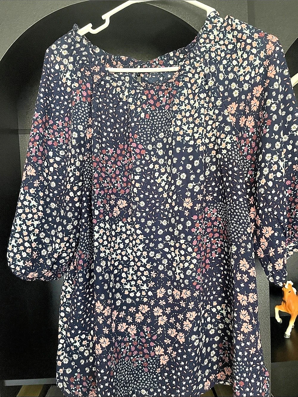 Floral Blouse in Blue & Pink Like New